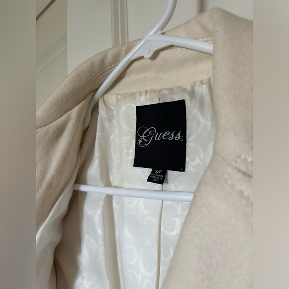 Guess Women's Ivory Wool-Blend Peacoat Size Small - Picture 7 of 9